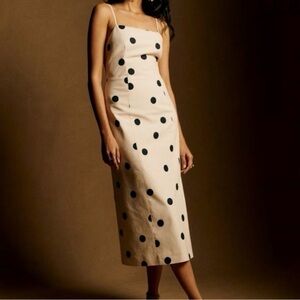 Sezane Rosie Polka Dot Midi Dress